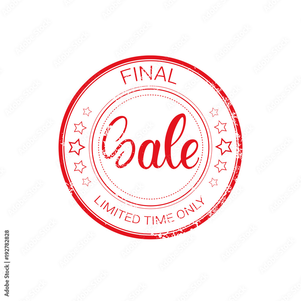 Final Sale Stamp Rubber Old Sticker Design Shopping Badge Icon Isolated Vector Illustration