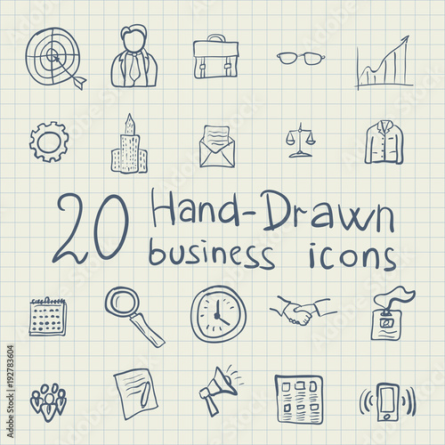 Business Drawing Icons Vector