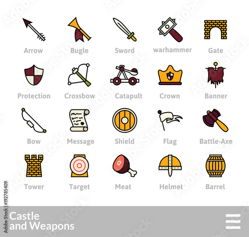 Outline icons thin flat design, modern line stroke style