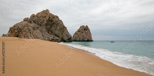 Divorce and Lovers Beach on the Pacific side of Lands End in Cabo San Lucas in Baja California Mexico BCS
