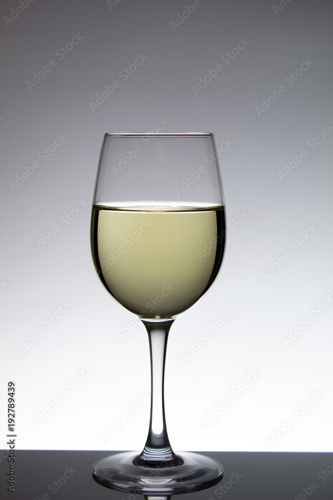 white wine in the glass