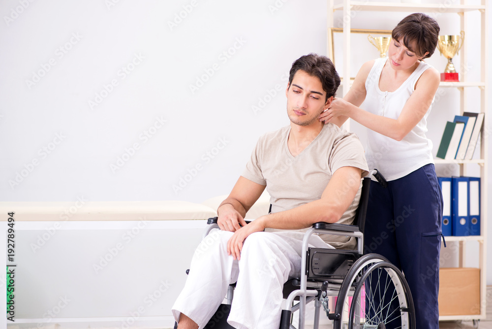 Patient recovering in hospital after injury trauma Patient recovering in hospital after injury trauma