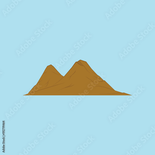vector illustration of beautiful brown mountain for object and background design  flat design  mountain for background