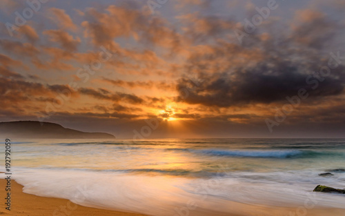Sunrise Seascape with Clouds
