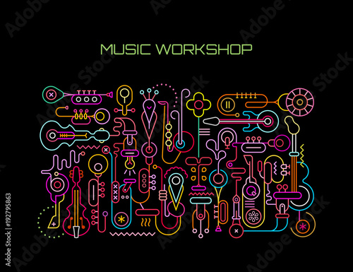 Music Workshop vector illustration