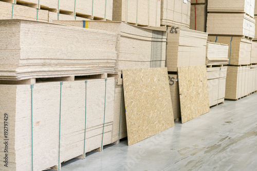 Warehouse of fiberboard and chipboard