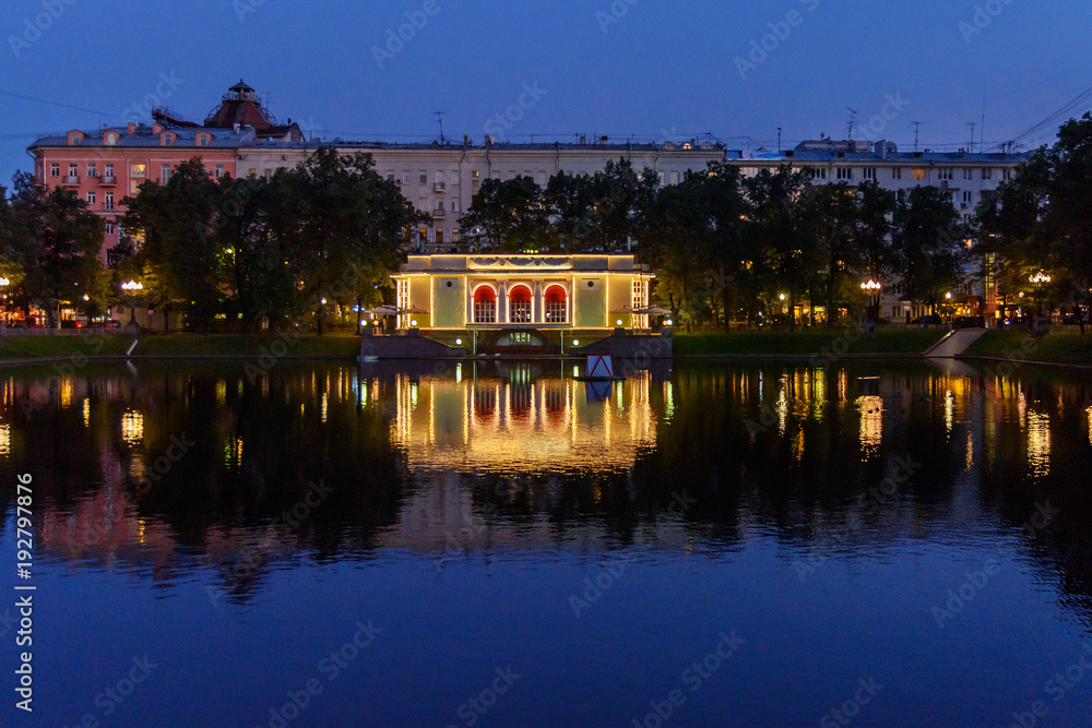 Patriarch Ponds at night. Moscow. Russia