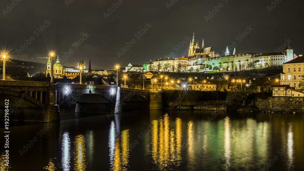 St. Vitus Cathedral reflected in the Vltava river