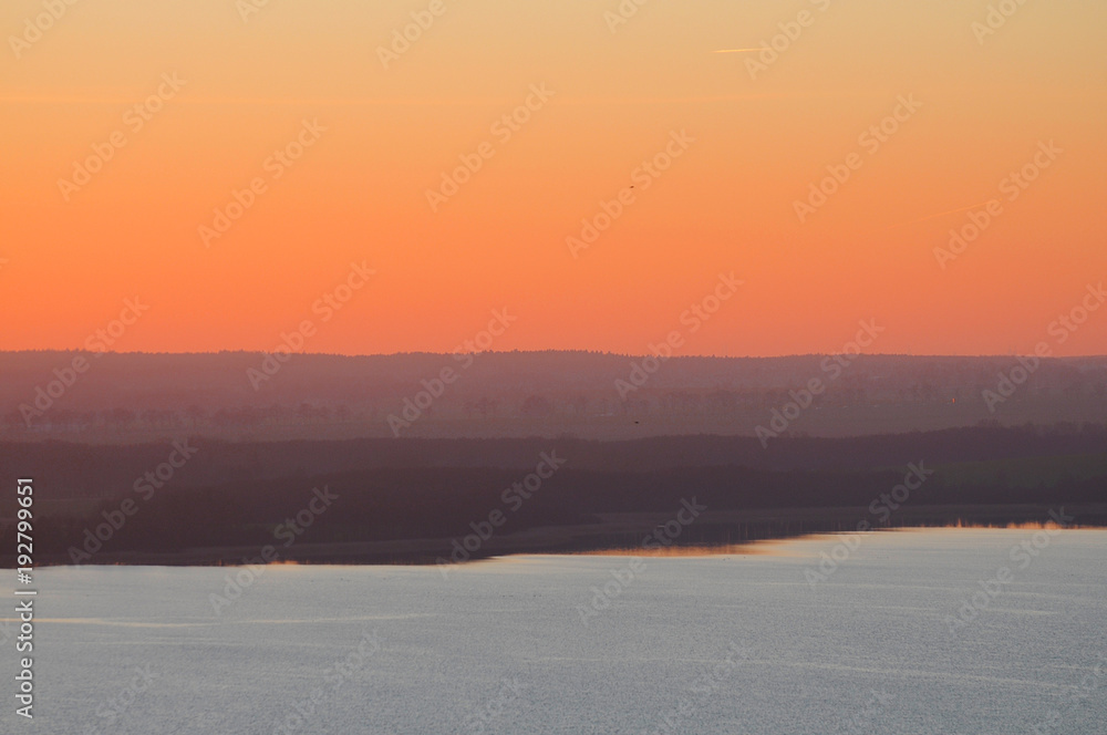 Naklejka premium Sunset landscape view over the island Rügen