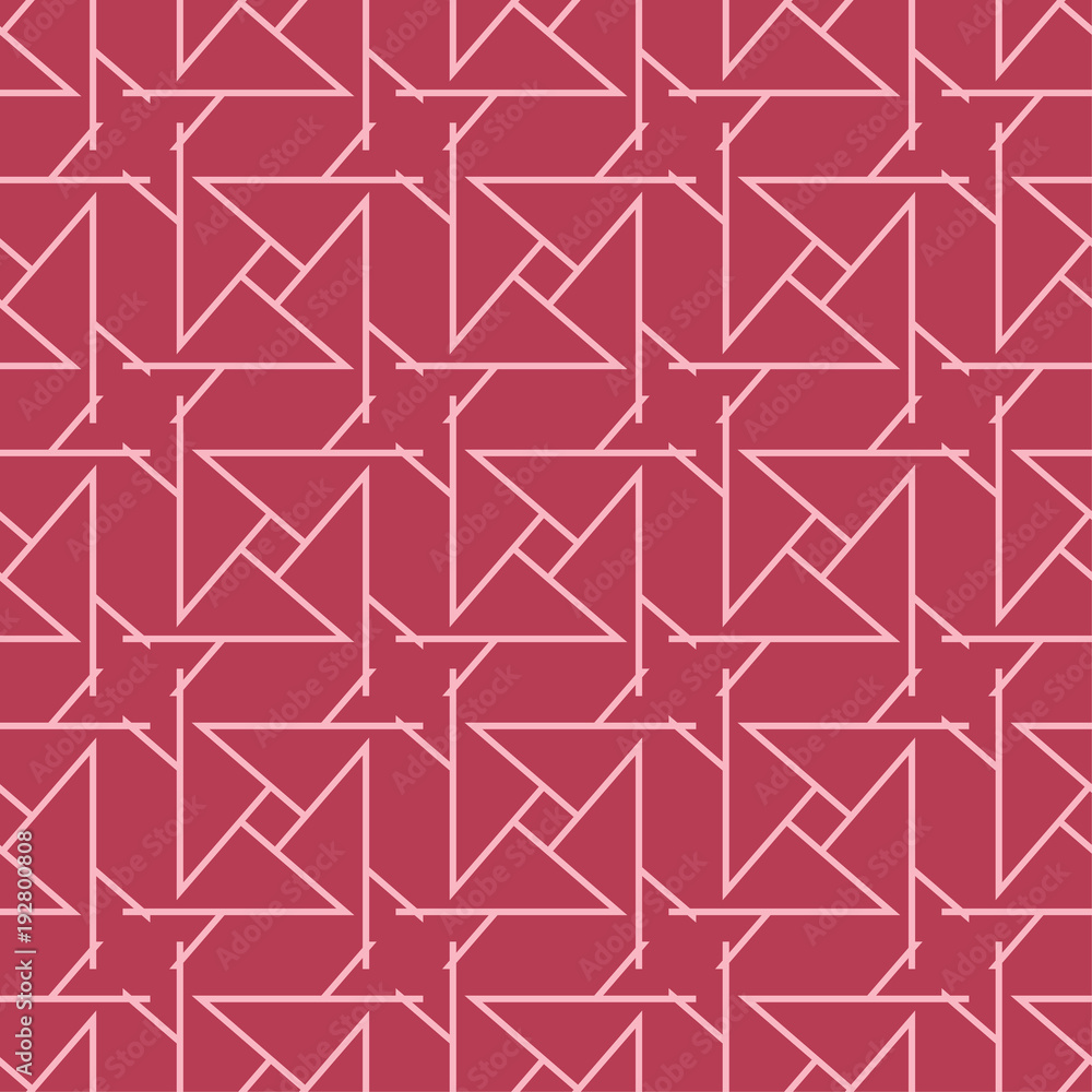 Geometric ornament. Red and pale pink seamless pattern Geometric ornament. Red and pale pink seamless pattern