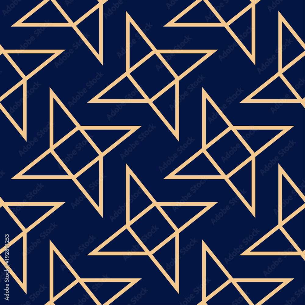 Golden blue geometric seamless pattern Golden blue geometric seamless pattern
