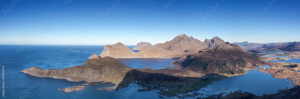 Panorama of the Lofoten mountain range