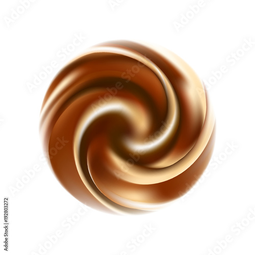 Vector yogurt swirl. coffee ice cream background.