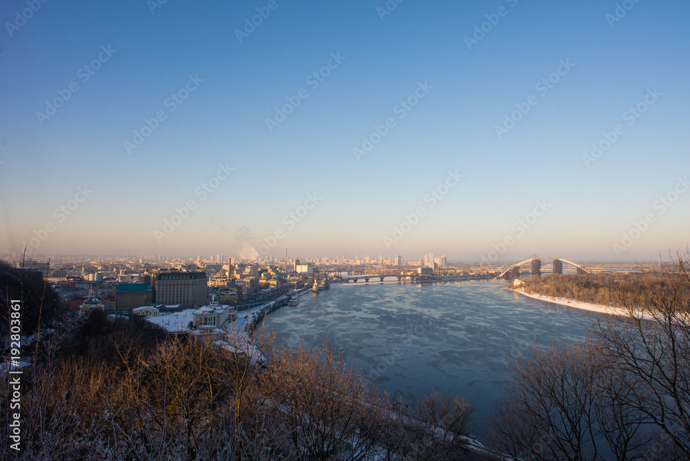 Ukraine. Kiev. View of the Kiev. Panoramic view from the hill over the 