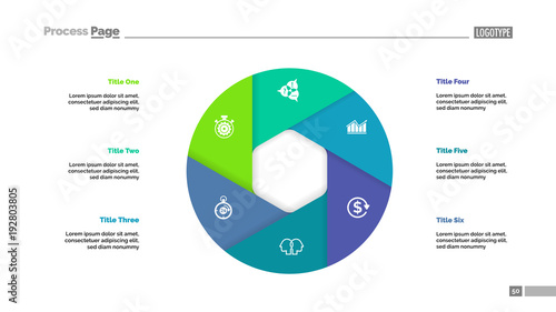 Donut chart with six sections