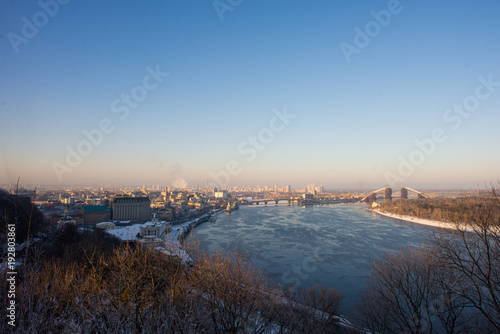 Ukraine. Kiev. View of the Kiev. Panoramic view from the hill over the "Dnieper" river © mischenko