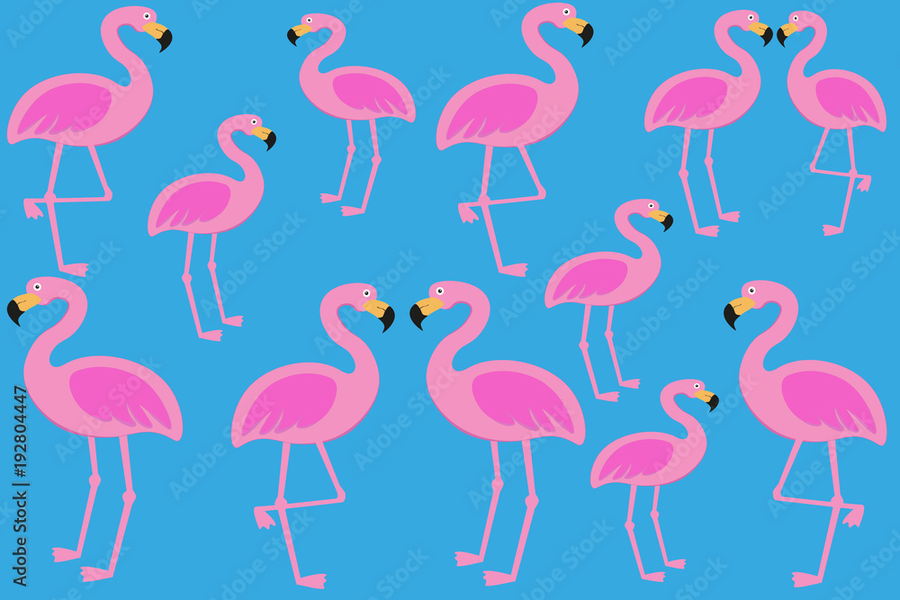 Fototapeta premium Background with a lot of pink flamingos