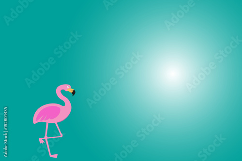 Background with pink flamingo