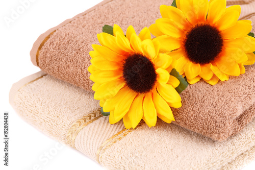 Towels and flowers