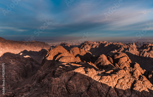 Beautiful scenery, the sunrise in the mountains of Egypt