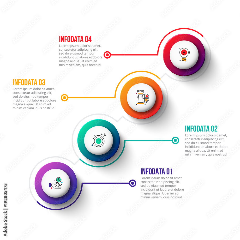 Business data visualization. Process chart. Abstract elements of graph, diagram with 4 steps, options, parts or processes. Vector business template for presentation. Creative concept for infographic. Business data visualization. Process chart. Abstract elements of graph, diagram with 4 steps, options, parts or processes. Vector business template for presentation. Creative concept for infographic.