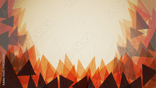 Orange Triangle Background Template - Vector Illustration