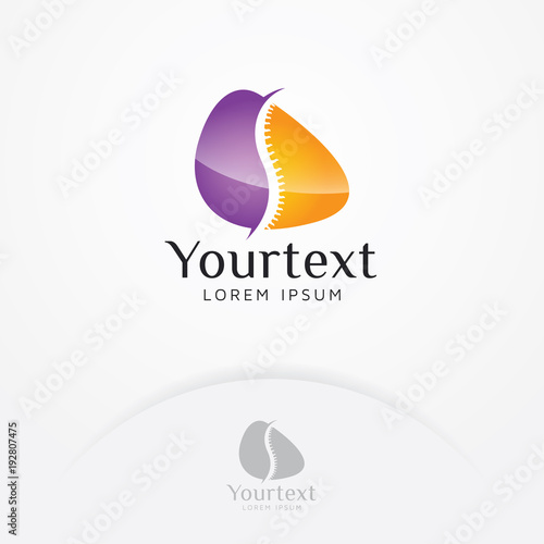 Chiropractic logo design. Spine diagnostic center for logo design of Chiropractic, Massage, Back pain and Osteopathy