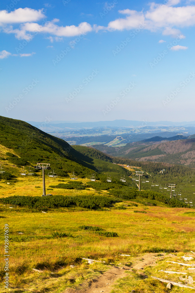 View on mountains on a sunny day in summer, Tatra Mountains, Poland