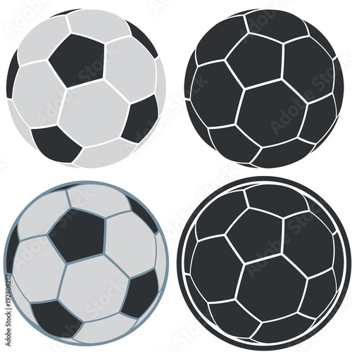 Soccer Ball Simple Icons on White Background. © tuulijumala
