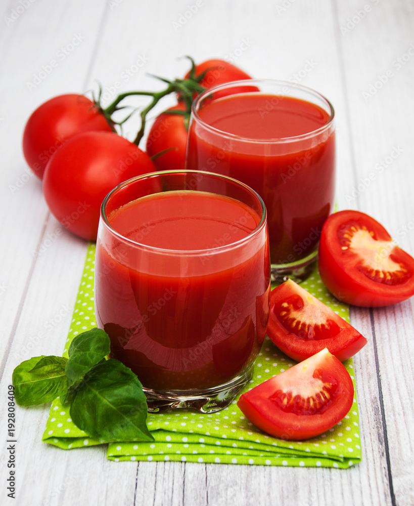 Glasses with tomato juice Glasses with tomato juice