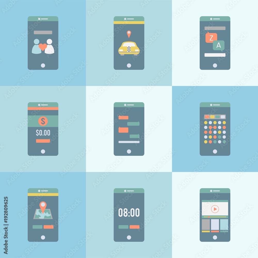 Collection of technology illustration Collection of technology illustration
