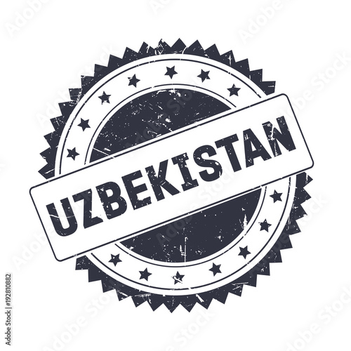 Uzbekistan Black grunge stamp isolated