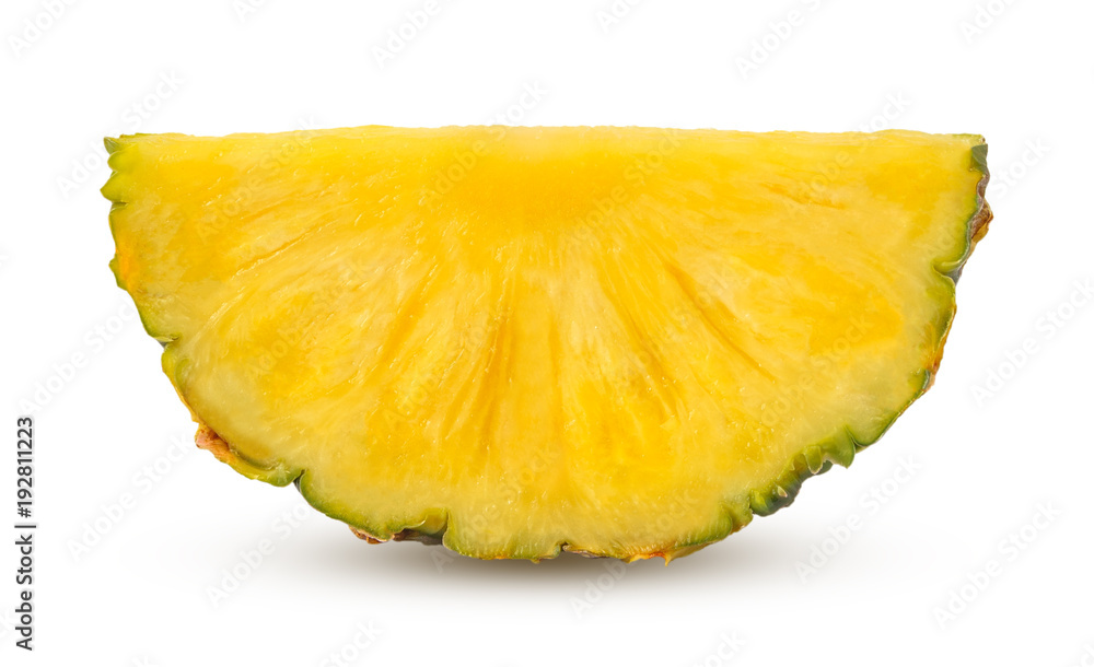 Piece of pineapple with shadows isolated on white background Piece of pineapple with shadows isolated on white background