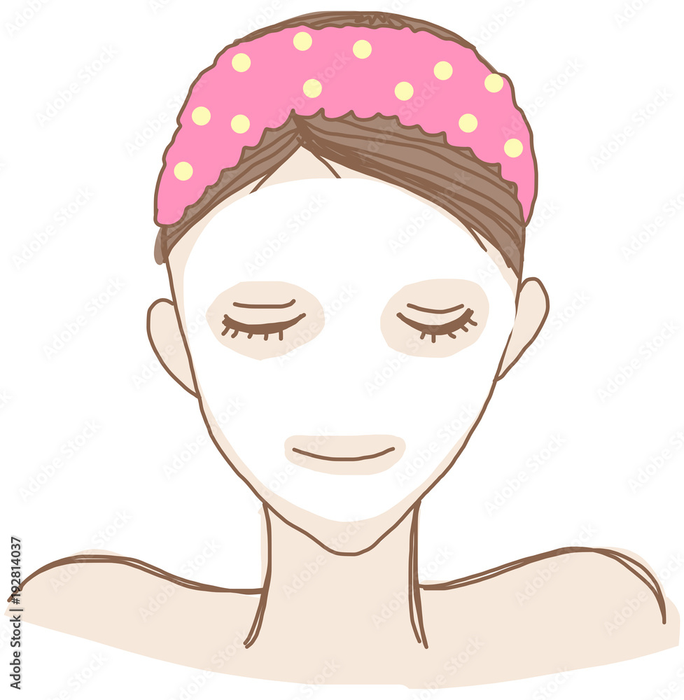 ローションパックをする女性 美容のイメージイラスト Stock Illustration Adobe Stock ローションパックをする女性 美容のイメージイラスト Stock Illustration Adobe Stock