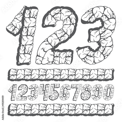Set of stylish vector digit...
