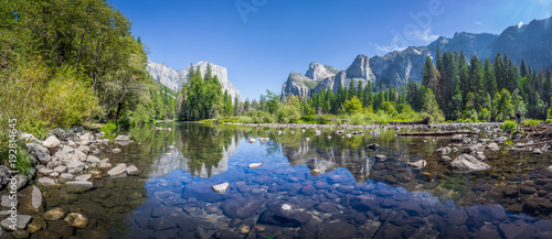 Yosemite Valley with Merced river in summer, California, USA