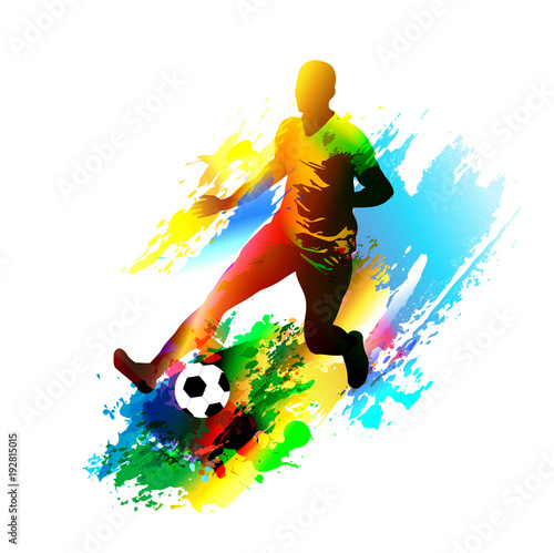 Soccer player running with the ball