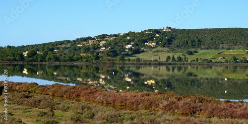 Reflections on the pond of Porto Pino