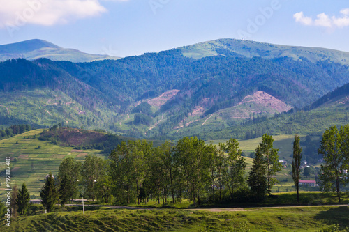 Peaceful natural landscape of the Ukrainian West region