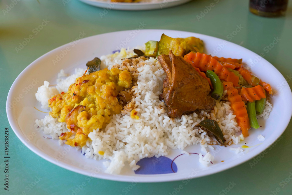 sri lankan rice and curry dish sri lankan rice and curry dish