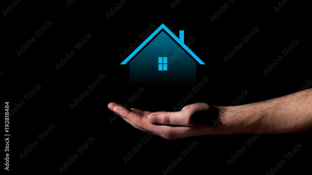 Mortgage concept projection of house Mortgage concept projection of house