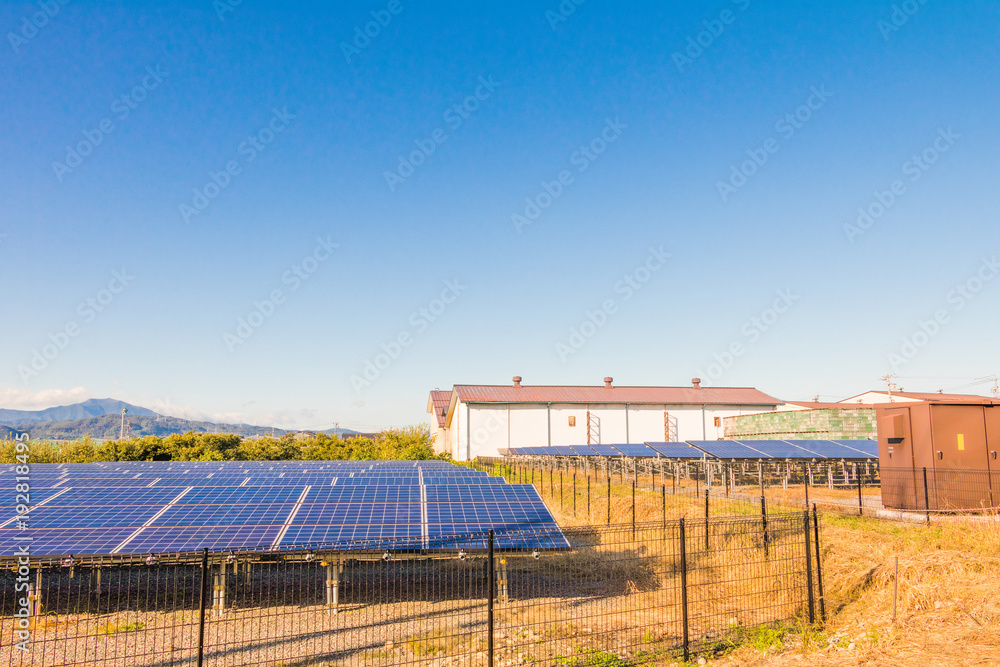 Solar power panels ,Photovoltaic modules for innovation green energy for life with blue sky background. Solar power panels ,Photovoltaic modules for innovation green energy for life with blue sky background.