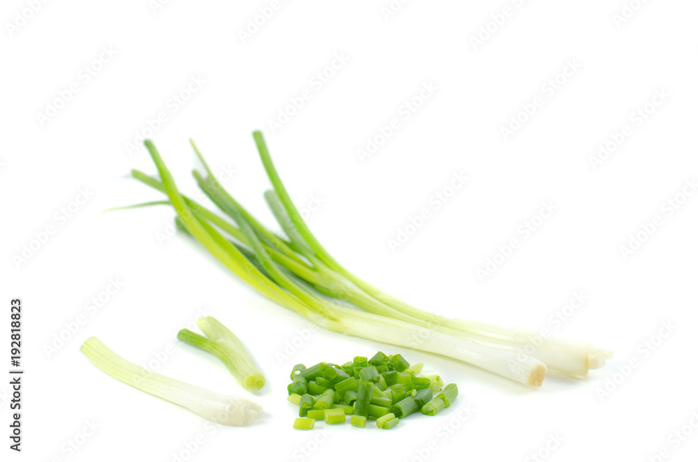 Obraz premium scallion isolate on white background