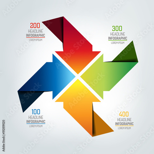 Four arrows  infographic, chart, scheme, diagram.
