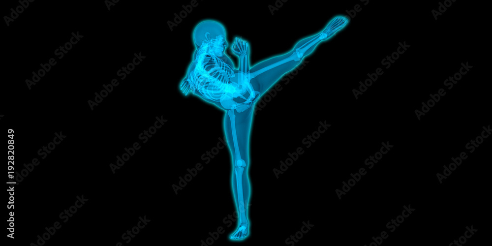 Very detailed and medically accurate 3D illustration of a kicking guy. Very detailed and medically accurate 3D illustration of a kicking guy.