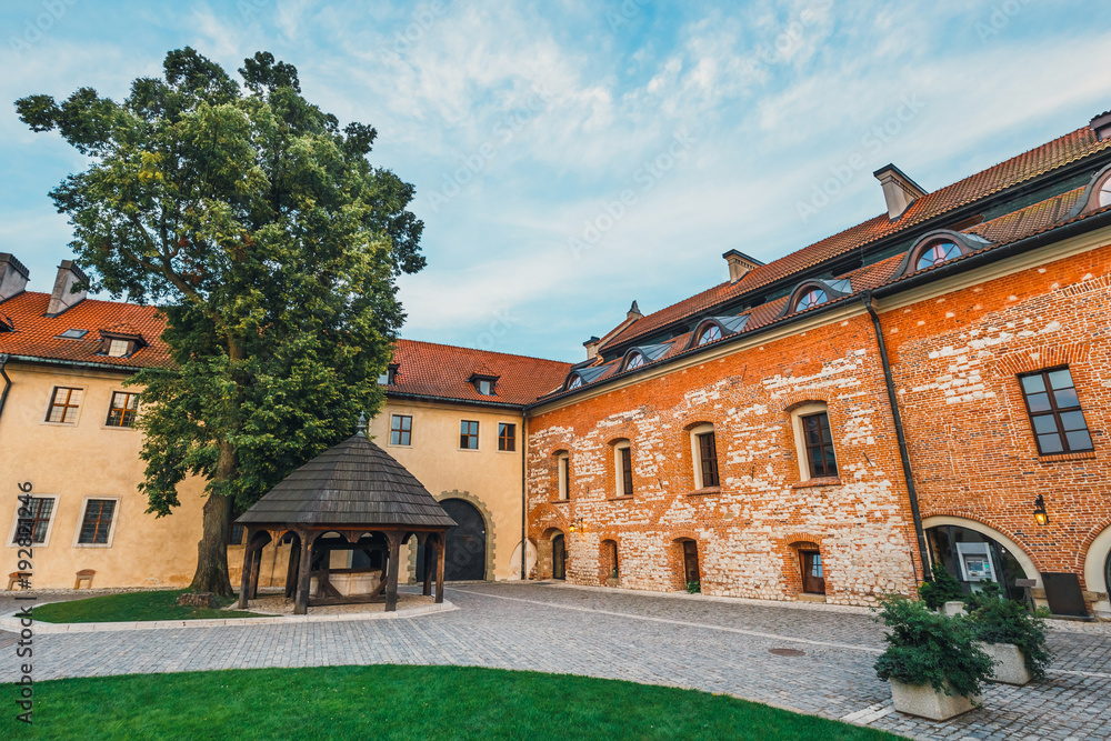 inner courtyard in Benedictine monastery in Tyniec, Poland