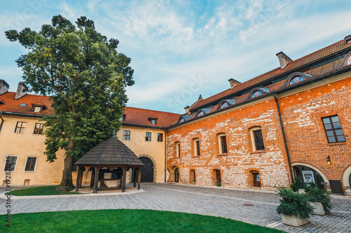 inner courtyard in Benedictine monastery in Tyniec, Poland