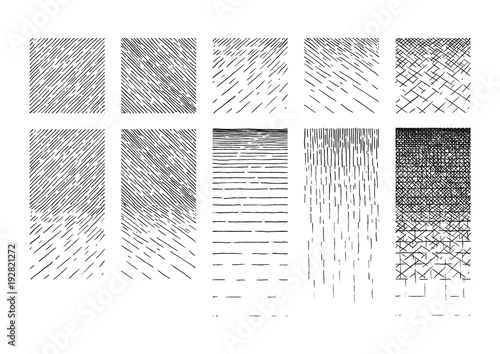 Set of Hatching gradient texture photo