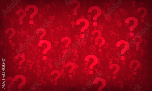 Red question mark random pattern background.