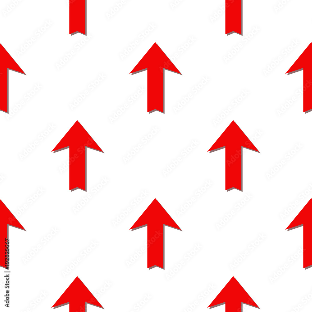 Seamless pattern. Red arrow on white background. Seamless pattern. Red arrow on white background.